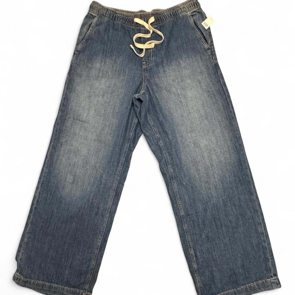 Gap High Rise Wide-Leg Drawstring Jeans Women's L Long